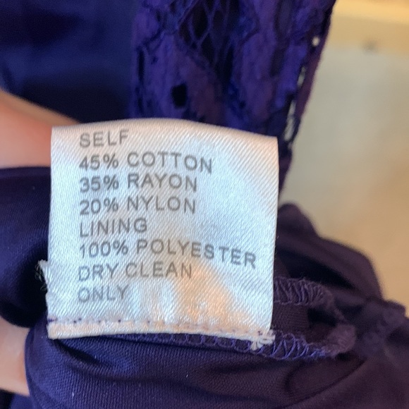 Tadashi Shoji Royal Purple Lace Special Occasion Gown Formal Dress Size 4 - Picture 9 of 12